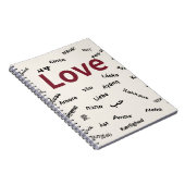 Carnet Amour – Coussin de typographie multilingue (Côté Droit)