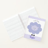 Carnet Amour d'Agneau Violet Nom Personnalisé Script Fémi (Intérieur)
