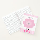 Carnet Amour de brebis rose nom personnalisé script fémin (Intérieur)