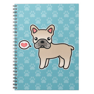 Carnet Amour de Carlin Français de Dessin Animé Crème