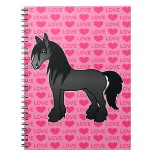 Carnet Amour de Gypsy Vanner Shire Clydesdale noir de des