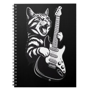Carnet Amour de musique cool Chat rock jouant de la gui