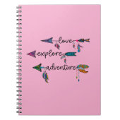 Carnet Amour Explore Aventure Arrow Tribal Boho Design (Devant)