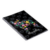 Carnet Amour mignon ma conception florale de bouledogue (Côté Droit)