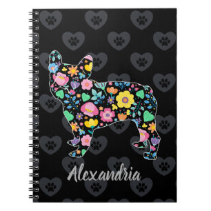 Carnet Amour mignon ma conception florale de bouledogue