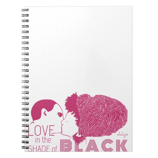 Carnet AMOUR NOIR en ROSE (Devant)