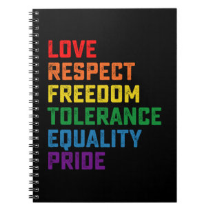 Carnet Amour Respect Liberté Tolérance Égalité Fierté