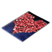 Carnet Amour romantique Rose Petal Red Heart (Côté gauche)