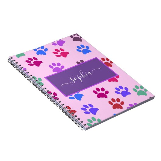 Carnet Amoureux de les chats de chien mignon rose pourpre (Côté Droit)