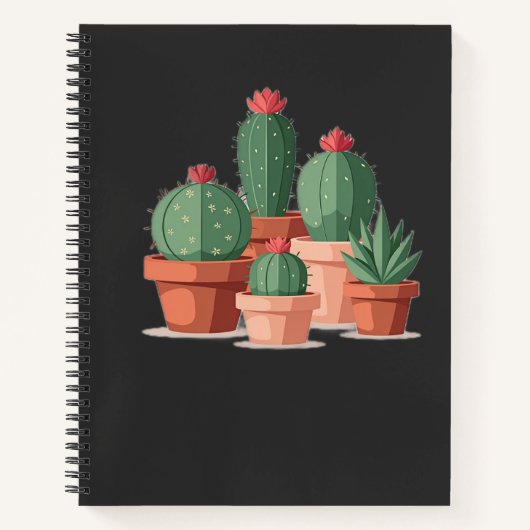 Carnet Amoureux des cactus en pot Boho (Devant)