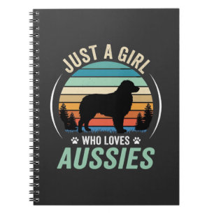 Carnet Amoureux du chien berger australien Rétro Coucher