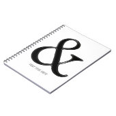 Carnet Ampersand noir & blanc Chic moderne personnalisé (Côté gauche)
