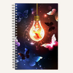 Carnet Ampoule lumineuse avec papillons nocturnes