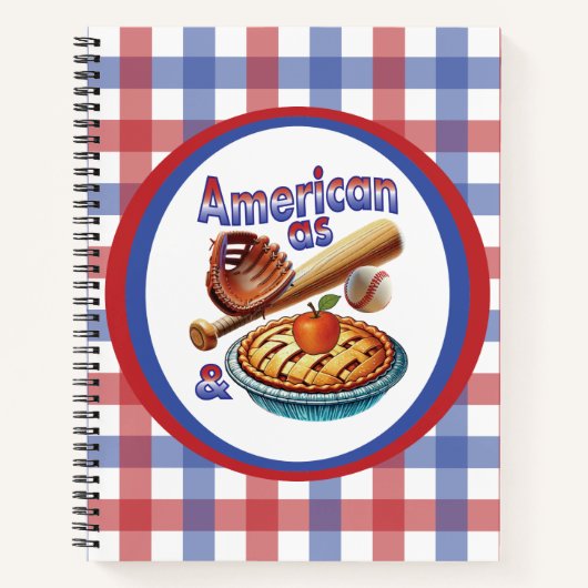 Carnet Amusant américain comme Baseball & Pomme Pie (Devant)