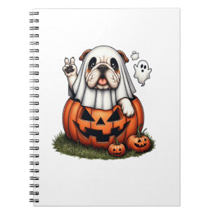 Carnet Amusant anglais Bulldog Ghost Boo Halloween femmes