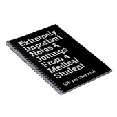 Carnet Amusant Étudiant Médicale important (Côté Droit)