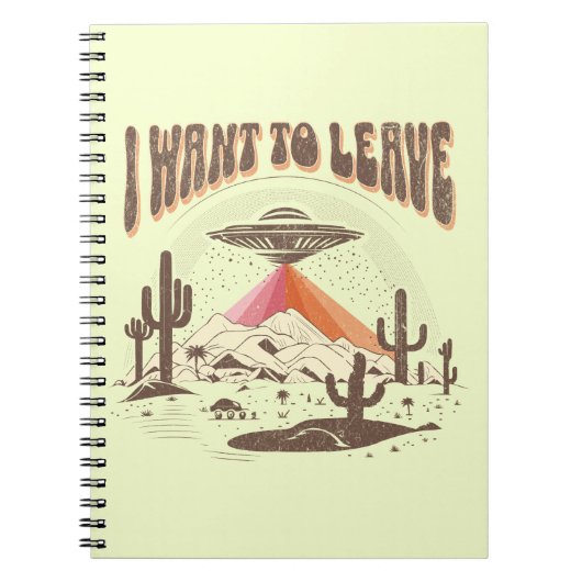 Carnet Amusant "Je veux partir" conception de vaisseau sp (Devant)