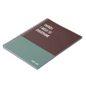 Carnet amusant, Journal de la tablette d'écriture  (Côté gauche)