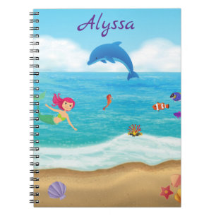 Carnet Amusement au soleil Sirène Dauphin Plage Personnal