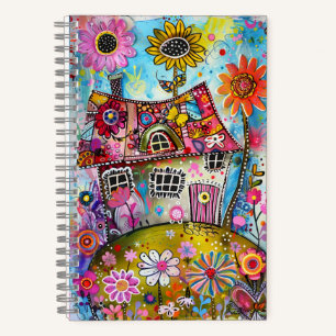 Carnet *~* AN1 Fantaisie Florale Cottage WHIMSICAL Heure