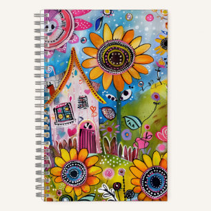 Carnet *~* AN1 Fantaisie Florale Couleurs Joyeuses et F