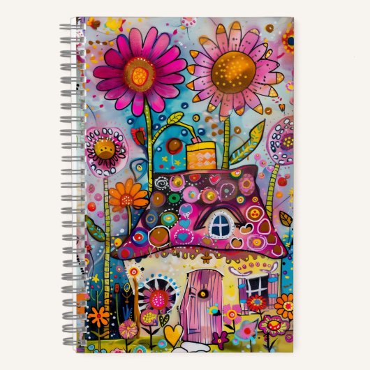 Carnet *~* AN1  Floral Fantasy Art  Whimsical COTTAGE (Recto)