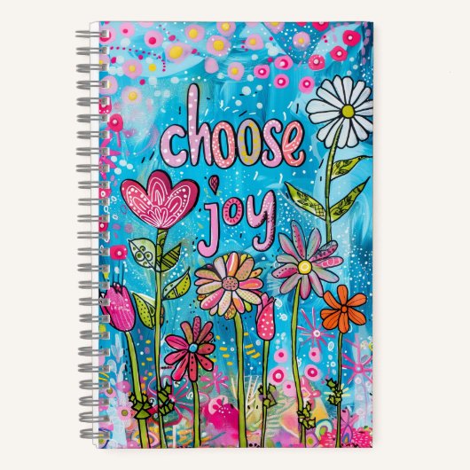 Carnet *~* AN1 Floral Fantasy Whimsical Happy Choose Joy (Recto)