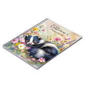 Carnet An Adorable Skunk Napping in Flowers Personalized (Côté gauche)