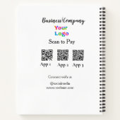 Carnet Analyser pour payer le logo de l'entreprise Q R co (Dos)