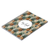 Carnet Ananas à fleurs blanches tropicales (Côté gauche)