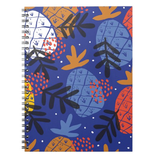 Carnet Ananas Abstrait Feuille Vintage Motif (Devant)