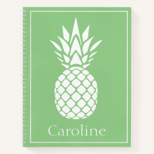 Carnet Ananas Blanc Prépa sur Fond Vert Sauge