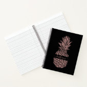 Carnet Ananas Chic Black Blush Rose Rose Parties scintill (Intérieur)
