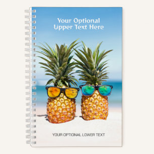 Carnet Ananas de plage de texte personnalisé