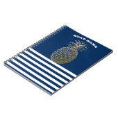 Carnet Ananas d'or Marine marine Bleu rayé (Côté gauche)
