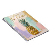 Carnet Ananas Doré Anniversaire Tropical (Côté Droit)