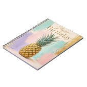 Carnet Ananas Doré Anniversaire Tropical (Côté gauche)