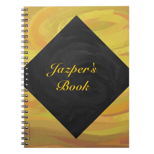 Carnet Ananas et monogramme noir (Devant)