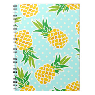 Carnet Ananas Exotiques : Polka Bleu-Dot Amusant.