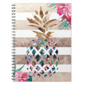 Carnet Ananas floral rayé (Devant)