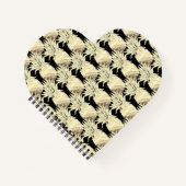 Carnet Ananas Fun Or Et Motif Noir (Devant)