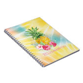 Carnet Ananas, Hibiscus aquarelle Rainbow Tie Dye (Côté Droit)