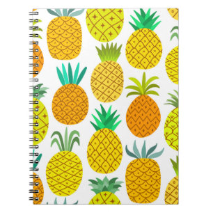 Carnet Ananas Isolé : Motif Vintage sans joint.