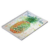Carnet Ananas Jaune Fruit Plage Vibes Tropicales (Côté gauche)