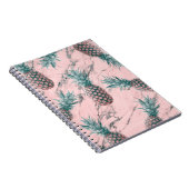 Carnet Ananas & marbre rose Swirl moderne Tropical Chic (Côté Droit)