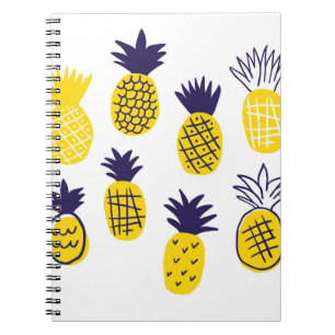 Carnet Ananas minimalistes, design abstrait coloré.