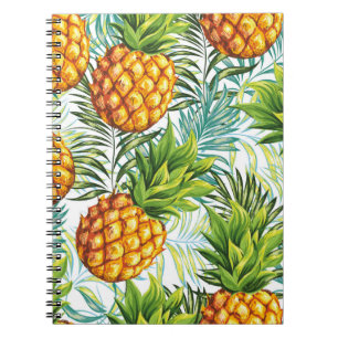 Carnet Ananas. Motif sans couture. Patte florale vintage