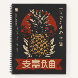 Carnet Ananas oriental rétro Portrait de fruits tropica