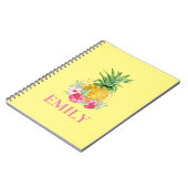 Carnet Ananas Tropical Aloha Hawaii Nom personnalisé (Côté gauche)