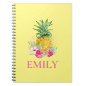 Carnet Ananas Tropical Aloha Hawaii Nom personnalisé (Devant)